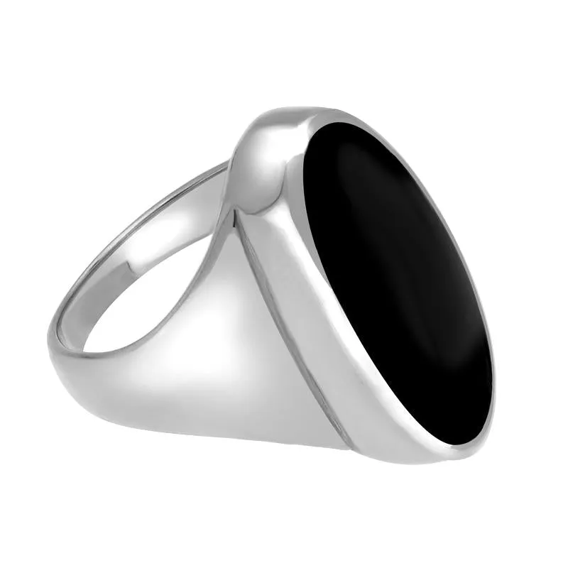 Sterling Silver Whitby Jet Long Oval Ring sold by Jura Watches product image thumbnail 2