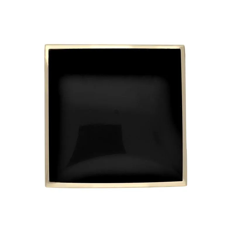 9ct Yellow Gold Whitby Jet Contemporary Square Brooch sold by Jura Watches