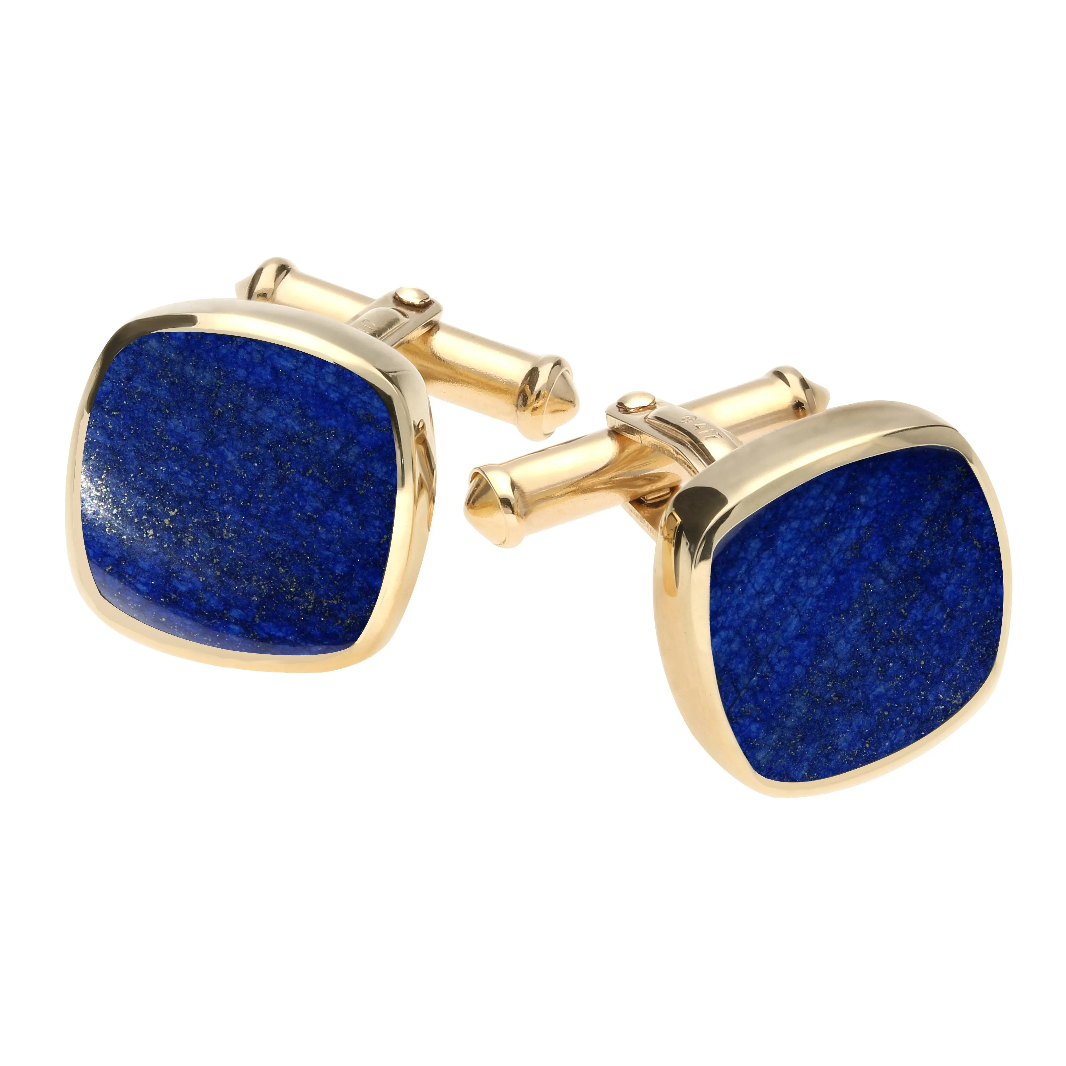 9ct Yellow Gold Lapis Lazuli Square Cushion Cufflinks sold by Jura Watches