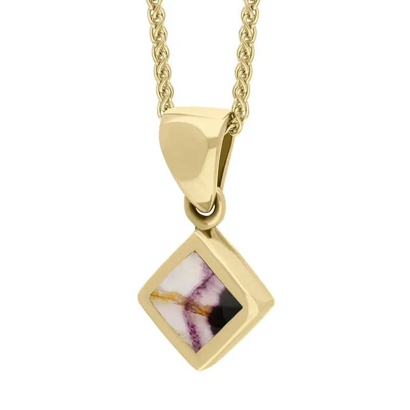 9ct Yellow Gold Blue John Dinky Square Necklace sold by Jura Watches product image thumbnail 2