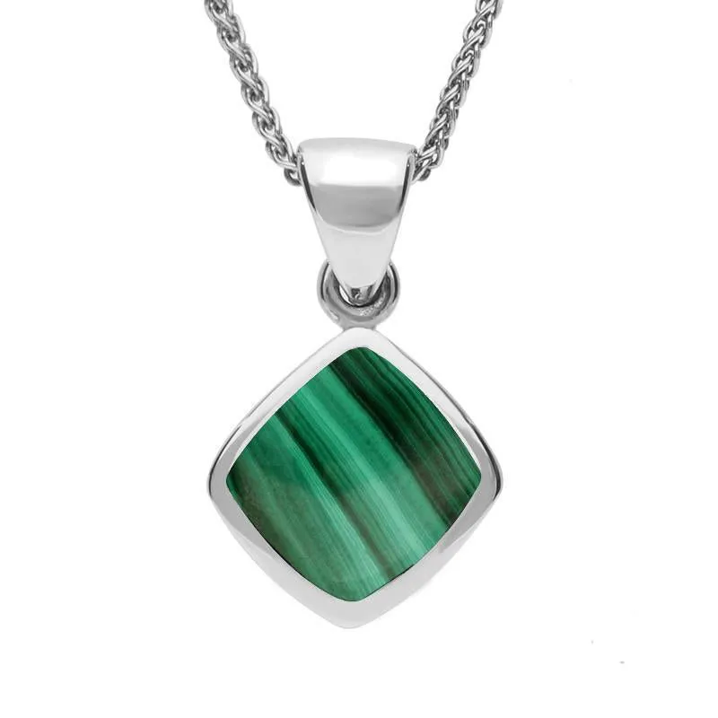 Sterling Silver Malachite Dinky Cushion Necklace sold by Jura Watches