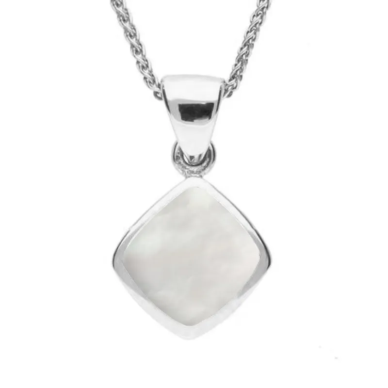 Sterling Silver Mother of Pearl Dinky Cushion Necklace sold by Jura Watches