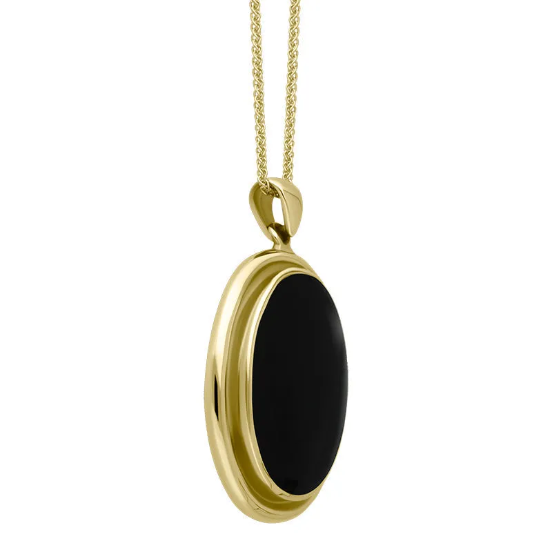 9ct Yellow Gold Whitby Jet Oval Framed Necklace sold by Jura Watches product image thumbnail 2