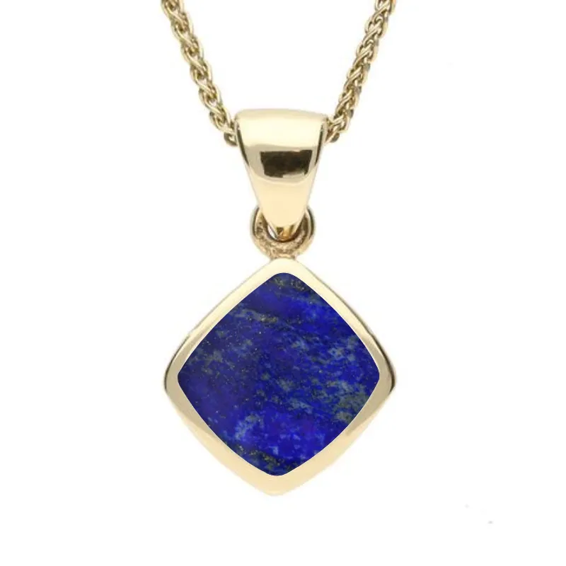 9ct Yellow Gold Lapis Lazuli Dinky Cushion Necklace sold by Jura Watches