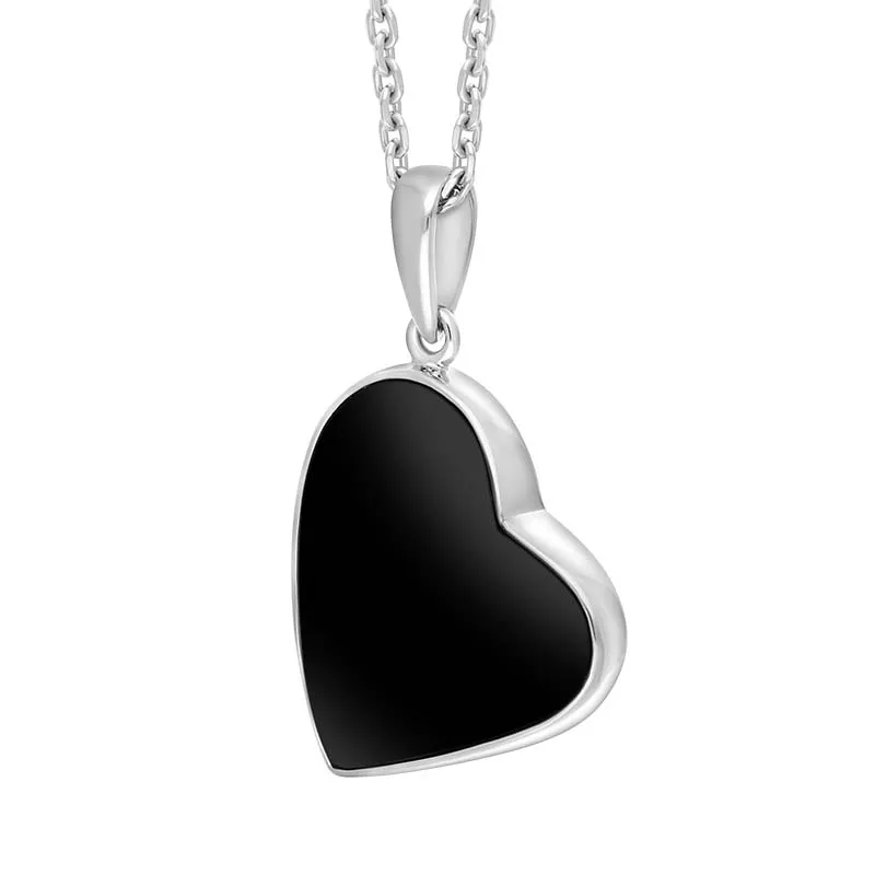 Sterling Silver Whitby Jet Tilted Heart Necklace sold by Jura Watches product image thumbnail 2