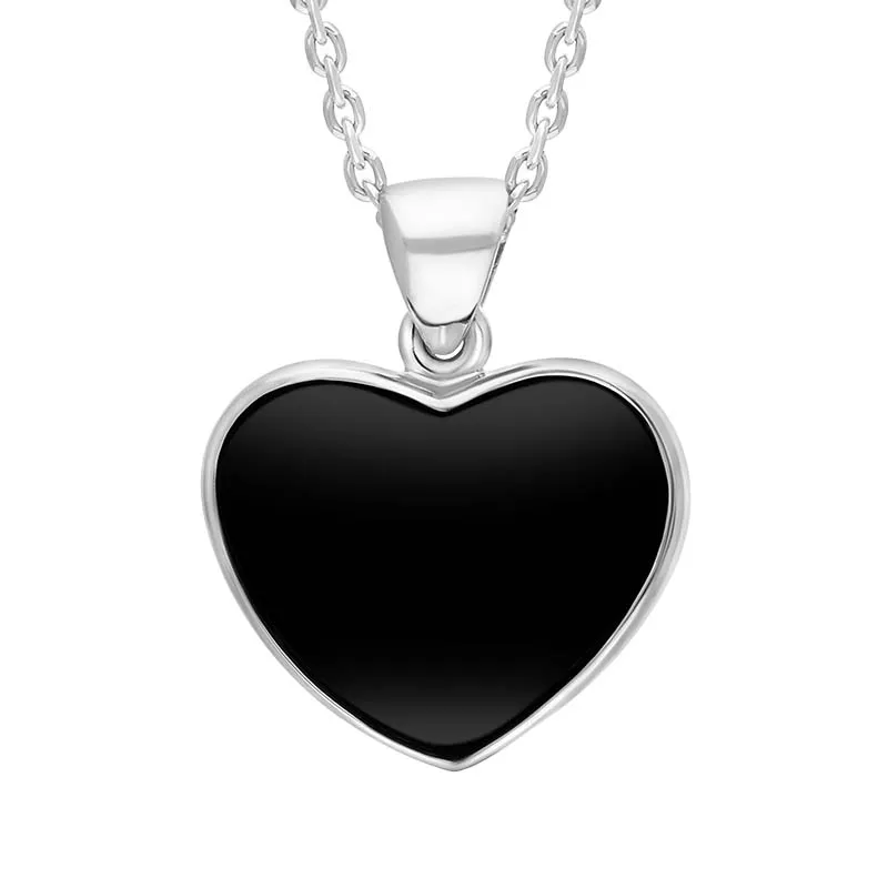 Sterling Silver Whitby Jet Heart Necklace sold by Jura Watches