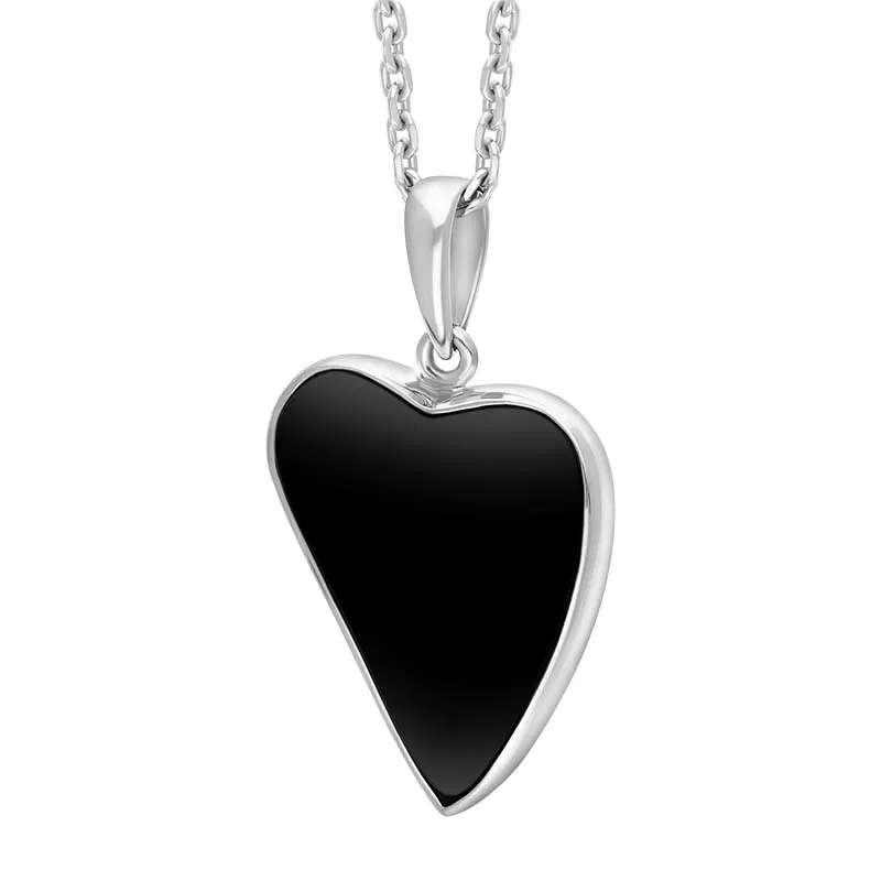Sterling Silver Whitby Jet Abstract Heart Necklace sold by Jura Watches product image thumbnail 2