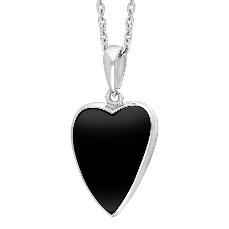 Sterling Silver Whitby Jet Abstract Heart Necklace sold by Jura Watches product image thumbnail 2