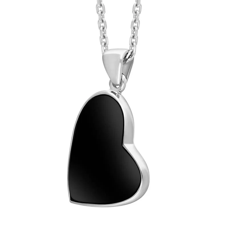 Sterling Silver Whitby Jet Tilted Heart Necklace sold by Jura Watches product image thumbnail 2