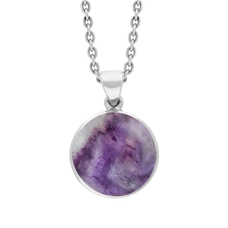 Sterling Silver Blue John Plain Round Necklace sold by Jura Watches