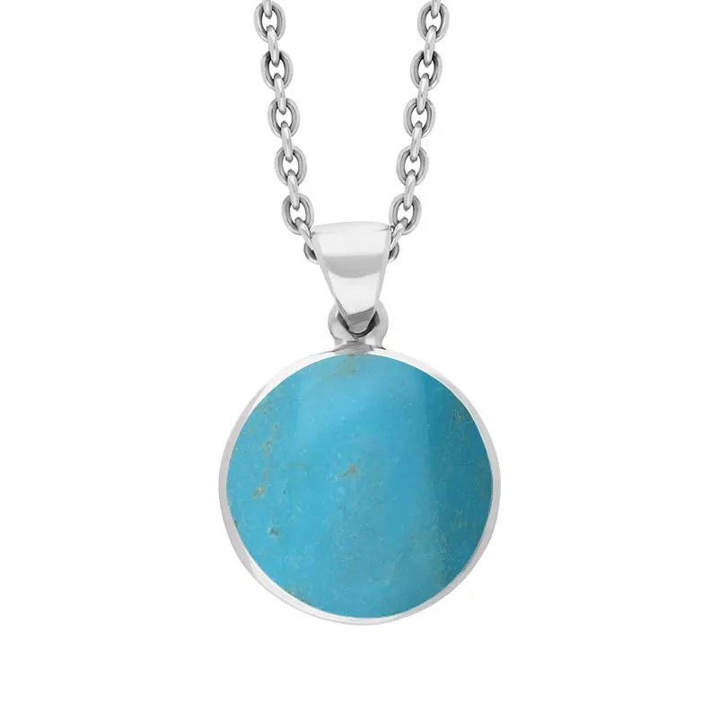 Sterling Silver Turquoise Plain Round Necklace sold by Jura Watches