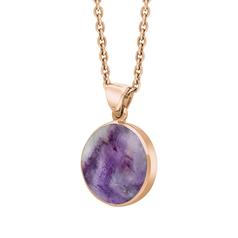 18ct Rose Gold Blue John Plain Round Necklace sold by Jura Watches product image thumbnail 2