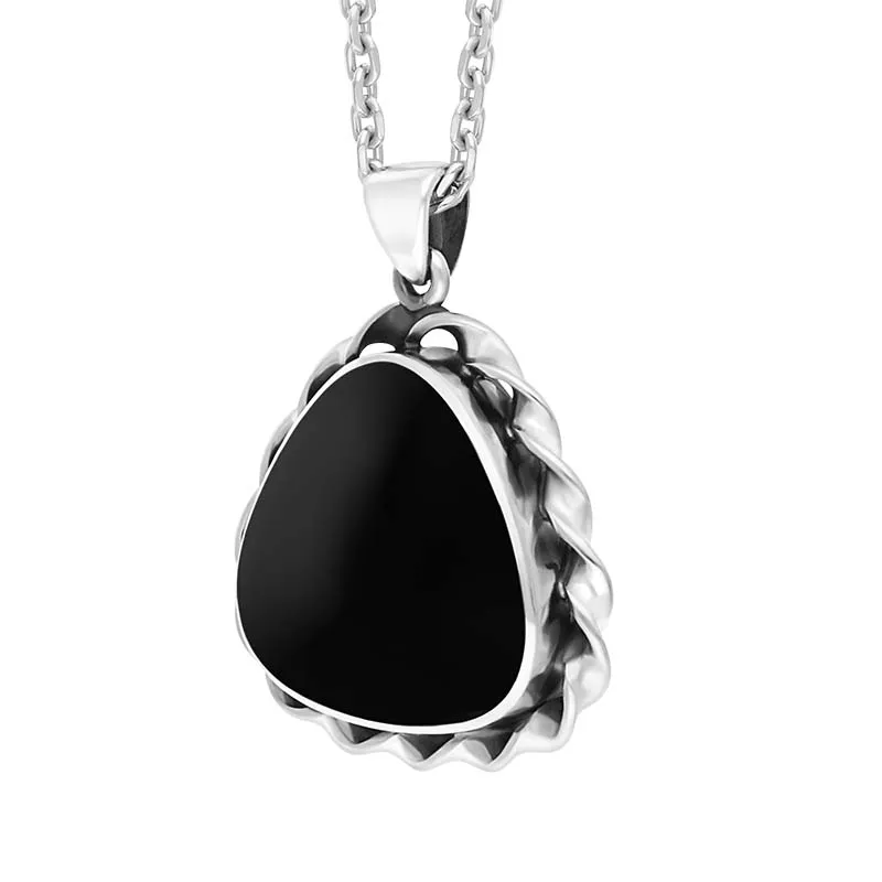 Sterling Silver Whitby Jet Triangle Chunky Twist Frame Necklace D sold by Jura Watches product image thumbnail 2