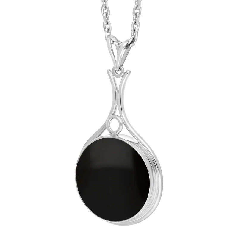 Sterling Silver Whitby Jet Round Open Frame Necklace D sold by Jura Watches product image thumbnail 2