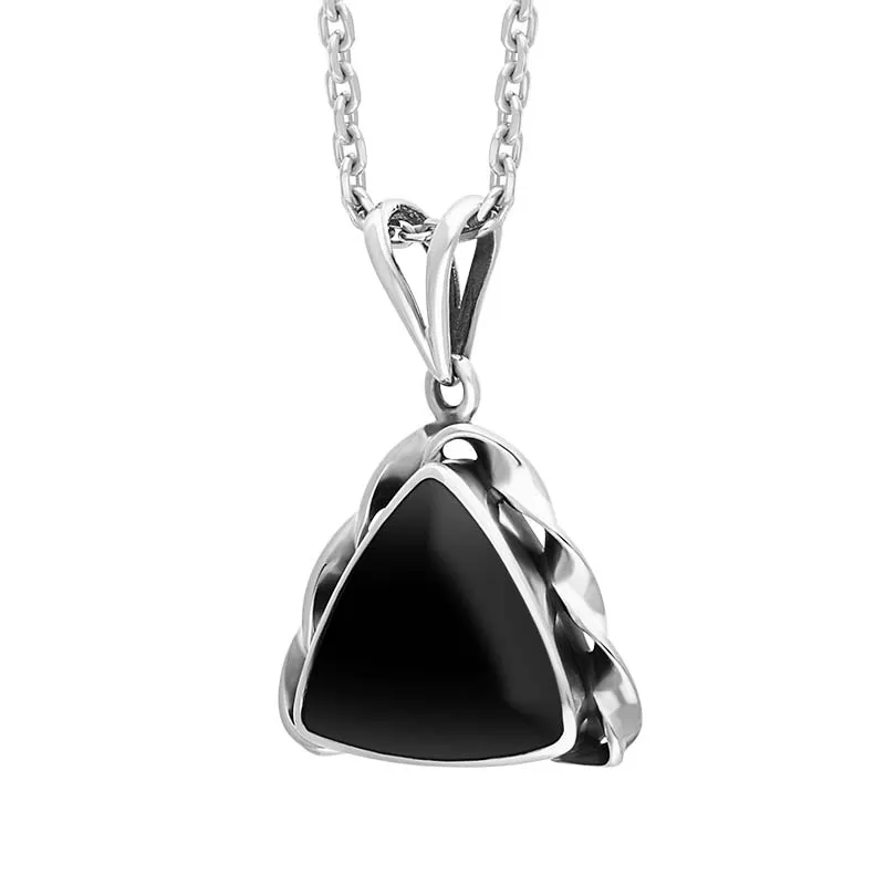 Sterling Silver Whitby Jet Triangle Rope Edge Pendant E PD sold by Jura Watches product image thumbnail 2