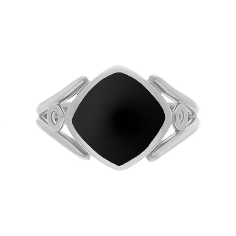 Sterling Silver Whitby Jet Cushion Cut Ring sold by Jura Watches product image thumbnail 2