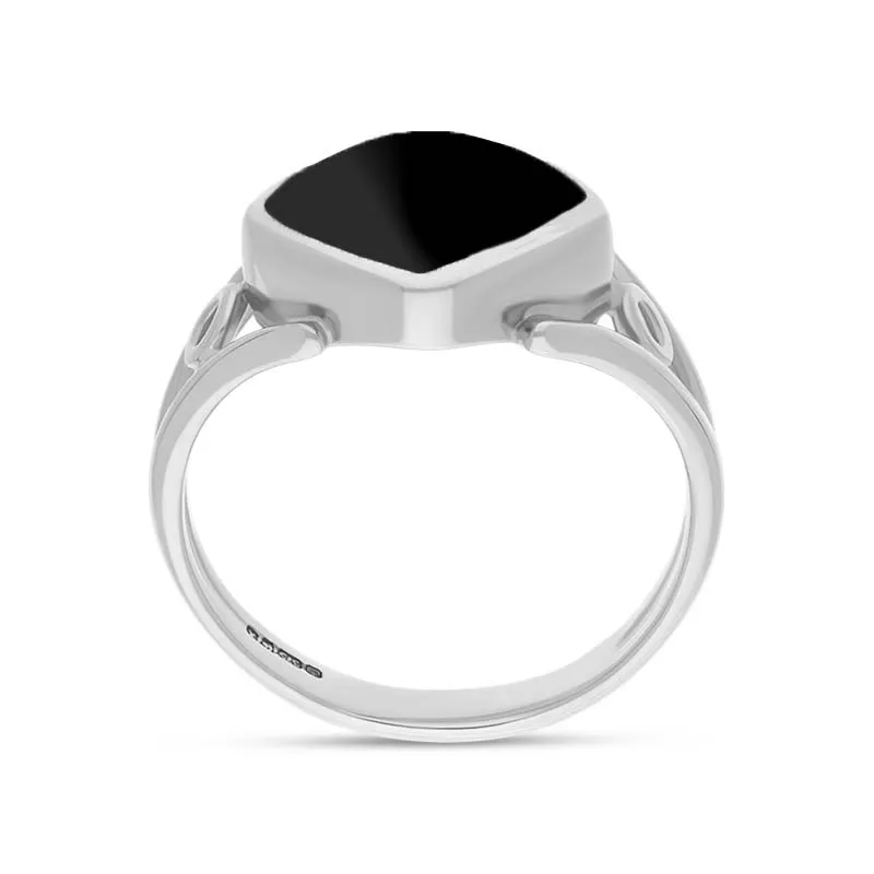 Sterling Silver Whitby Jet Cushion Cut Ring sold by Jura Watches product image thumbnail 3