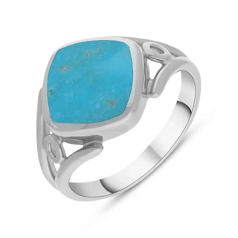 Sterling Silver Turquoise Cushion Cut Ring sold by Jura Watches