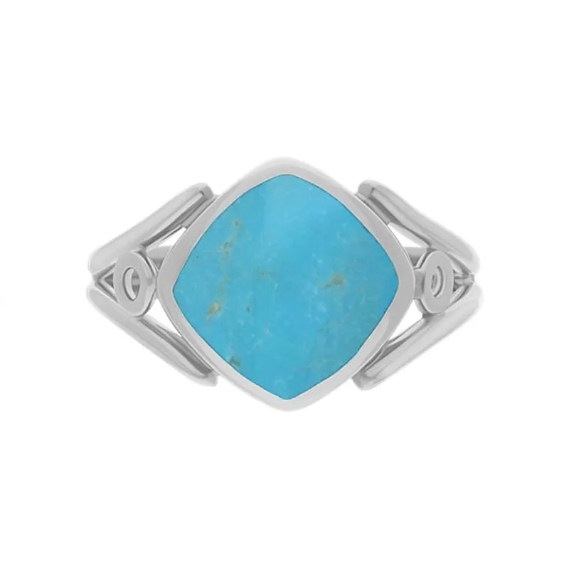 Sterling Silver Turquoise Cushion Cut Ring sold by Jura Watches product image thumbnail 2