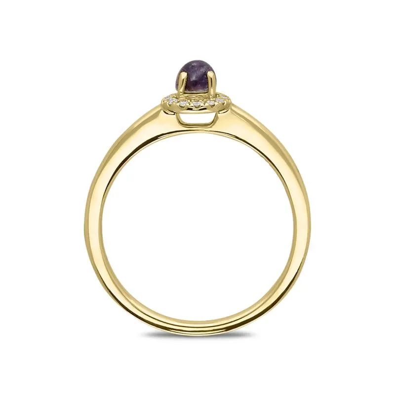 18ct Yellow Gold Blue John Diamond Round Cluster Ring sold by Jura Watches product image thumbnail 2