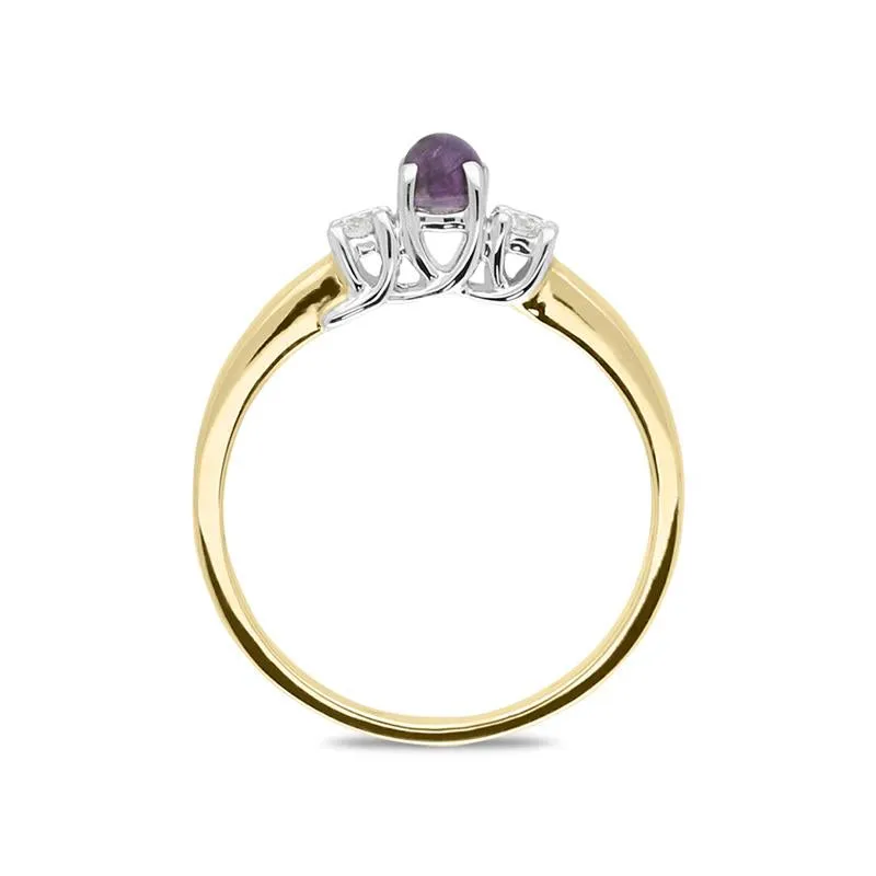 18ct Yellow Gold Blue John Diamond Trilogy Ring sold by Jura Watches product image thumbnail 2