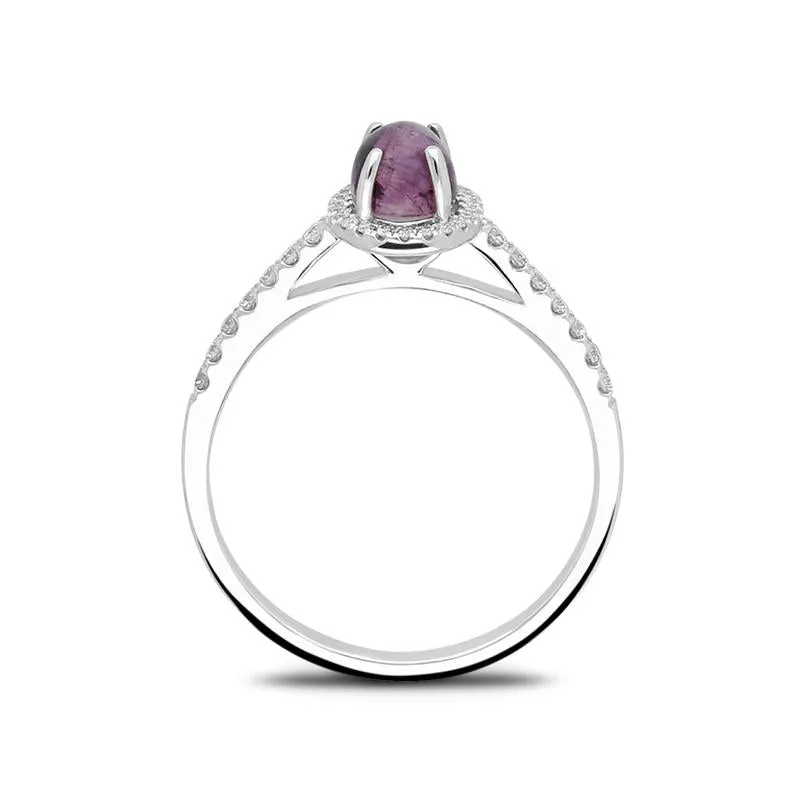 18ct White Gold Blue John Diamond Oval Ring sold by Jura Watches product image thumbnail 2