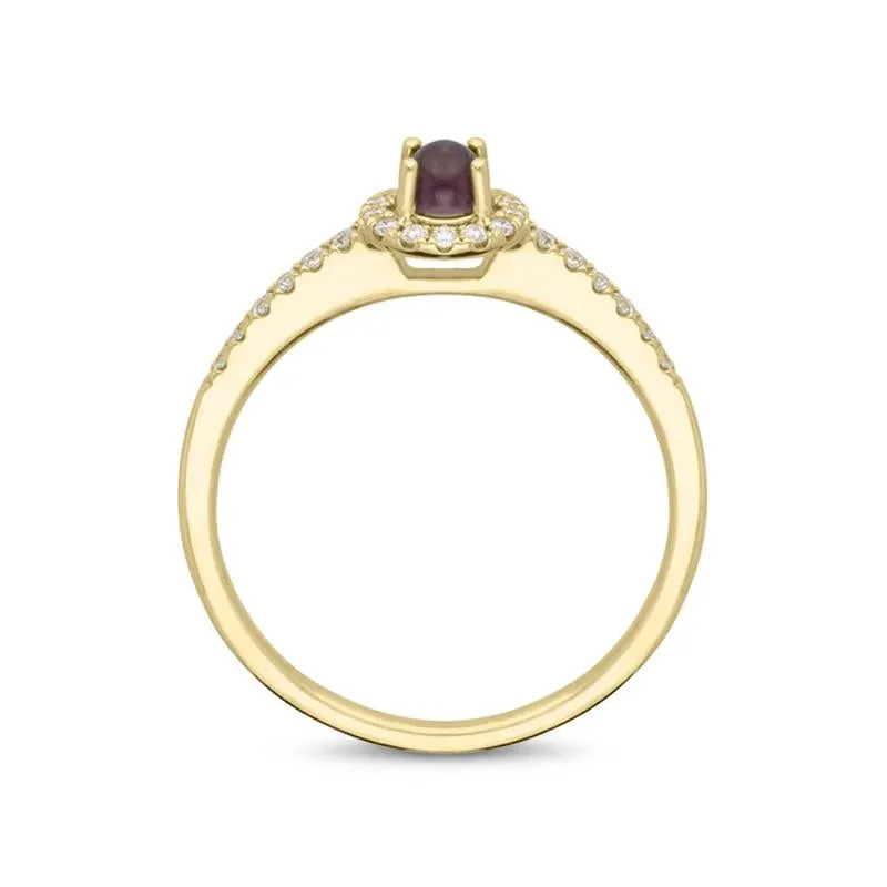 18ct Yellow Gold Blue John Diamond Round Cluster Ring sold by Jura Watches product image thumbnail 2