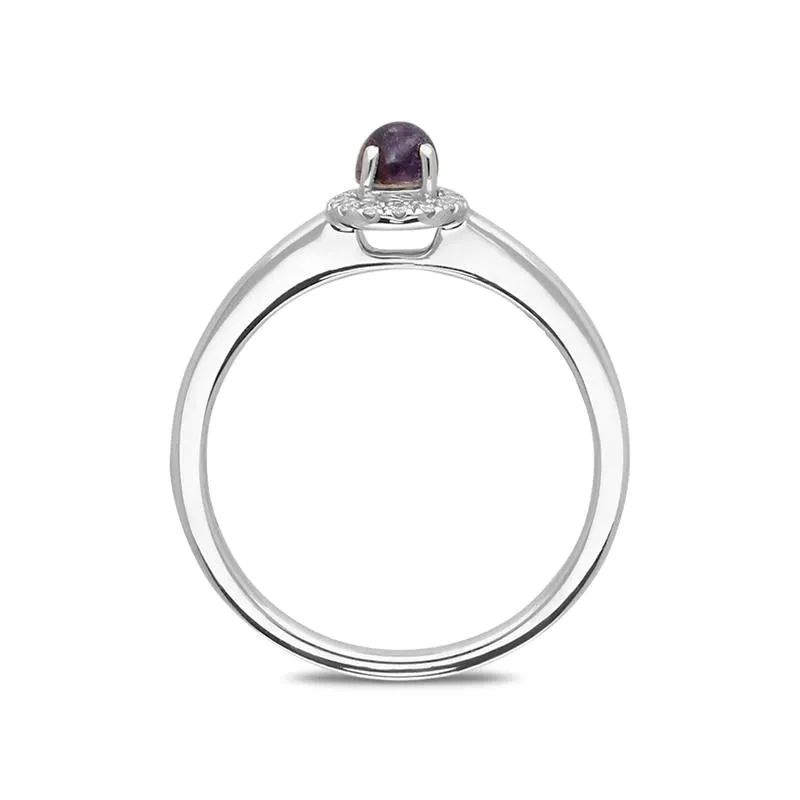 18ct White Gold Blue John Diamond Round Cluster Ring sold by Jura Watches product image thumbnail 2