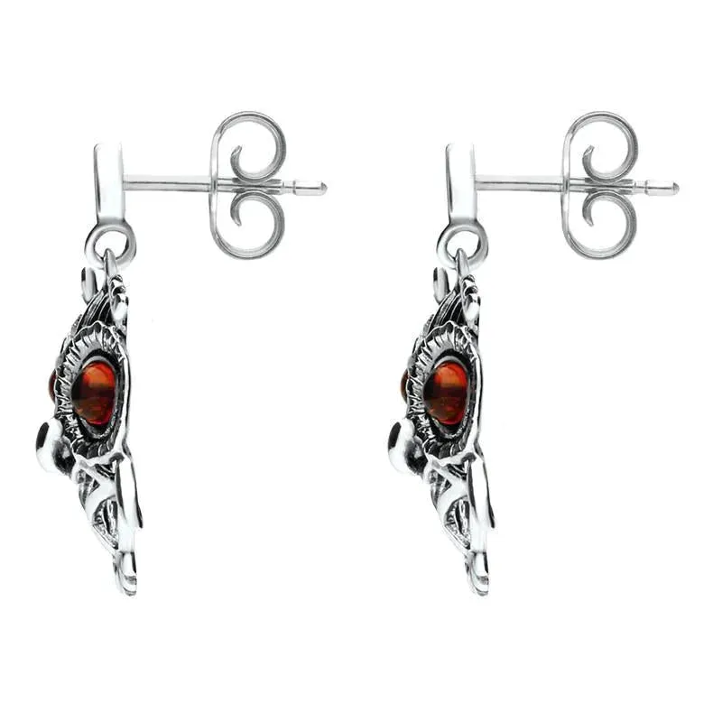 18ct White Gold Amber Orange Owl Stud Earrings sold by Jura Watches product image thumbnail 2