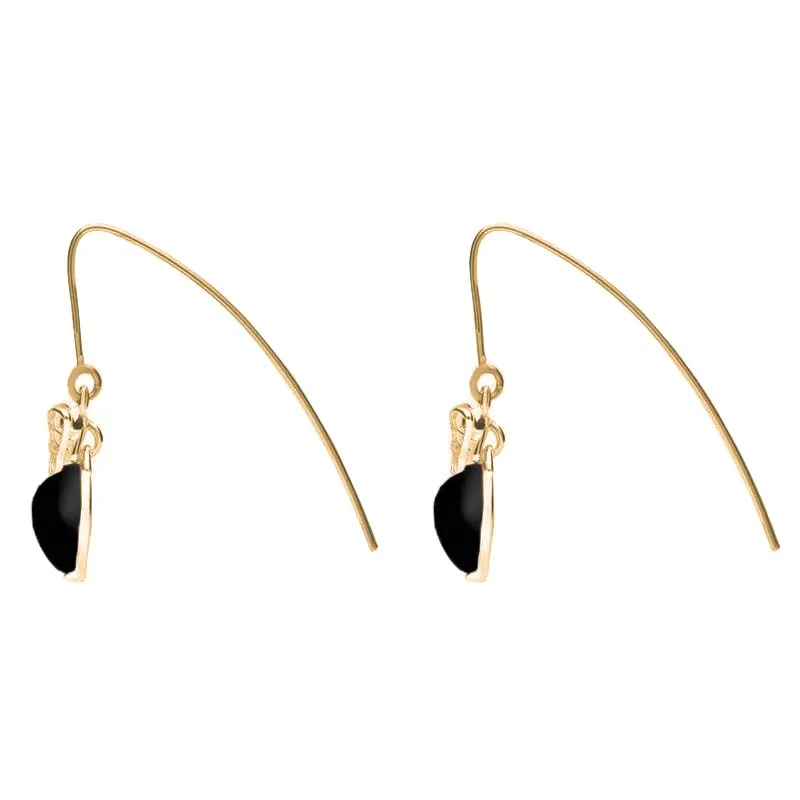 9ct Yellow Gold Whitby Jet Bee Small Hook Earrings sold by Jura Watches product image thumbnail 2