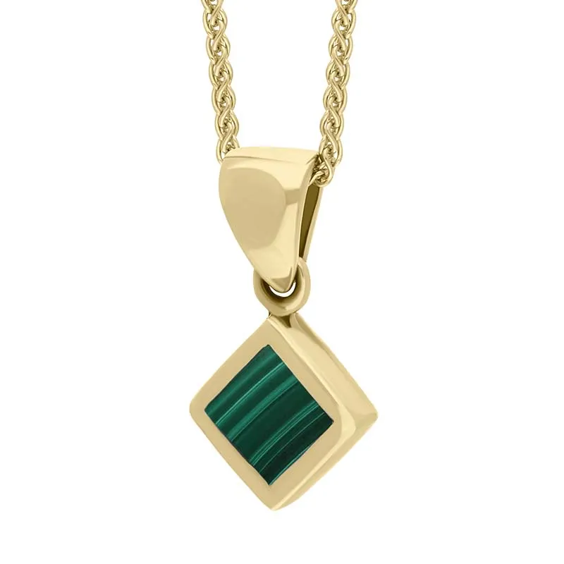 18ct Yellow Gold Malachite Dinky Square Necklace sold by Jura Watches product image thumbnail 2