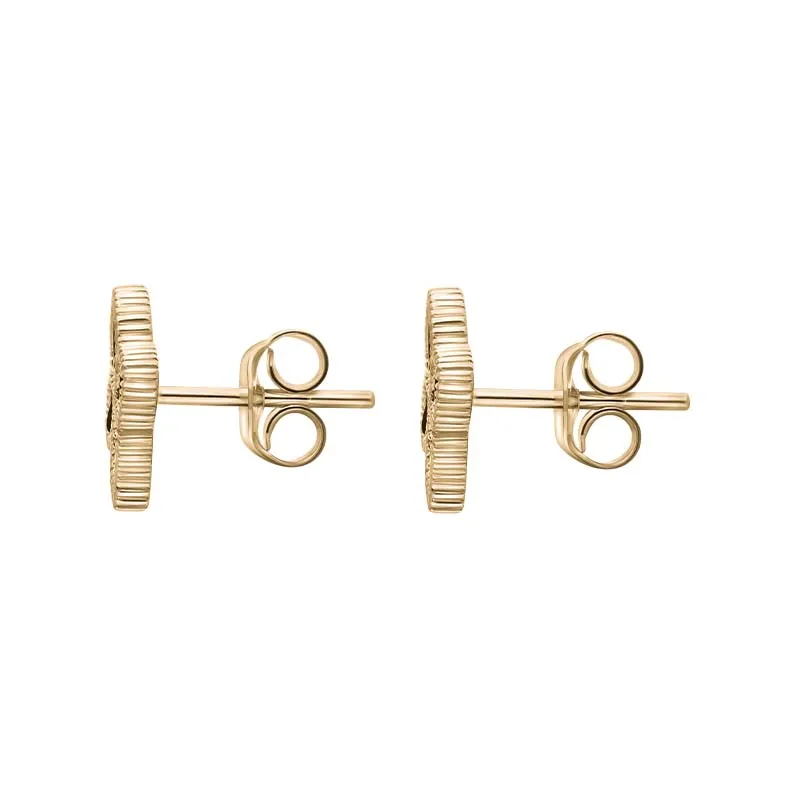 18ct Yellow Gold Whitby Jet Eden Marquise Flower Stud Earrings sold by Jura Watches product image thumbnail 2