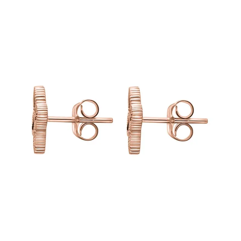 9ct Rose Gold Whitby Jet Eden Marquise Flower Stud Earrings sold by Jura Watches product image thumbnail 2