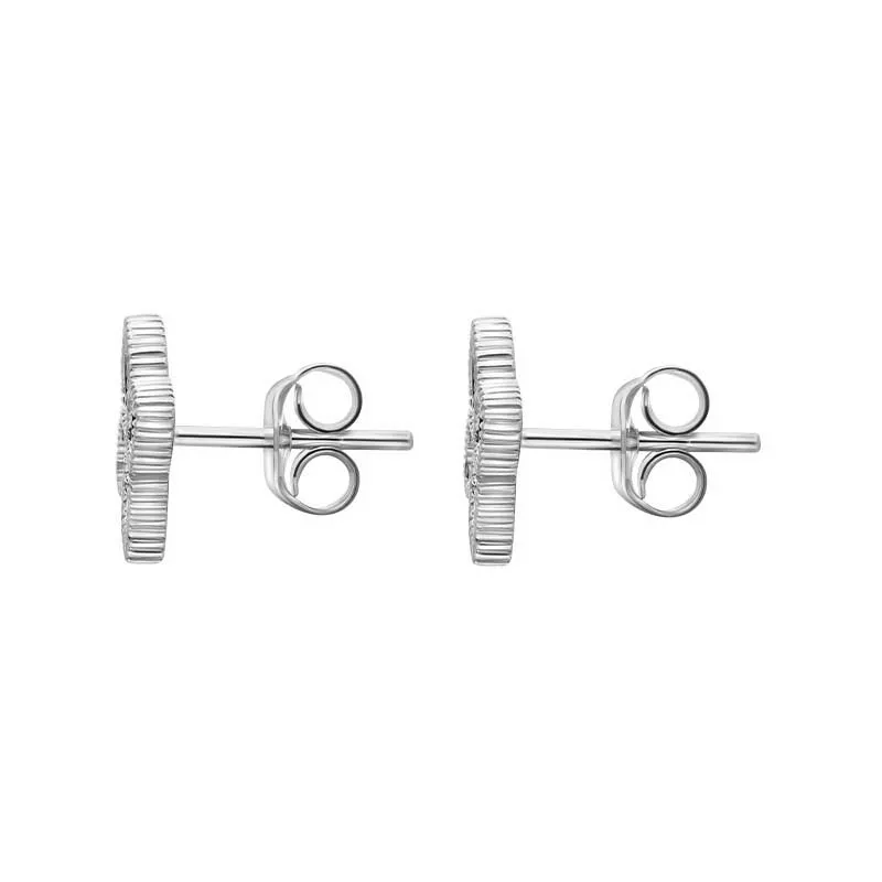 18ct White Gold Malachite Eden Marquise Flower Stud Earrings sold by Jura Watches product image thumbnail 2