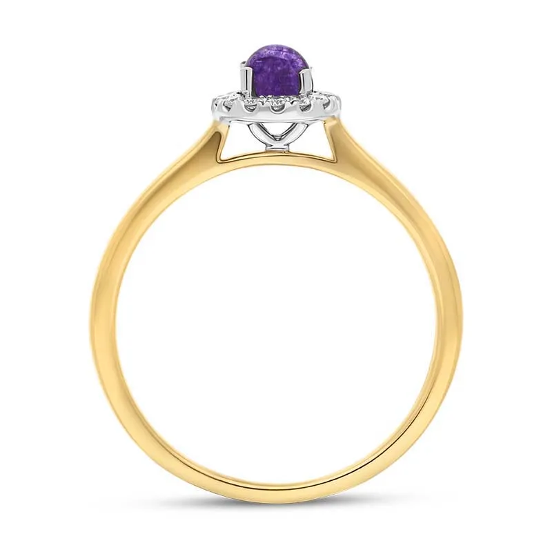 18ct Yellow White Gold Blue John 0.10ct Diamond Round Ring sold by Jura Watches product image thumbnail 3