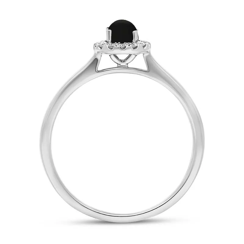 18ct White Gold Whitby Jet 0.10ct Diamond Round Ring sold by Jura Watches product image thumbnail 3
