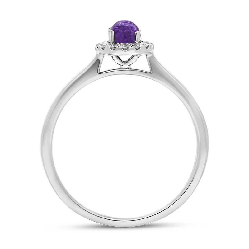 18ct White Gold Blue John 0.10ct Diamond Round Ring sold by Jura Watches product image thumbnail 3