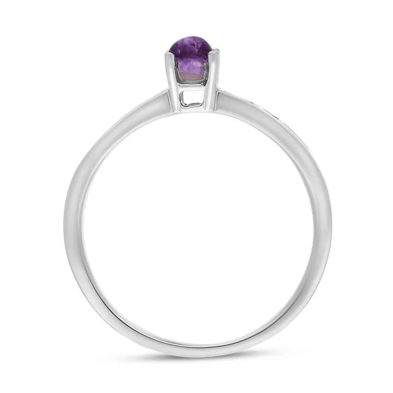 18ct White Gold Blue John Diamond 0.31ct Round Claw Set Ring sold by Jura Watches product image thumbnail 3