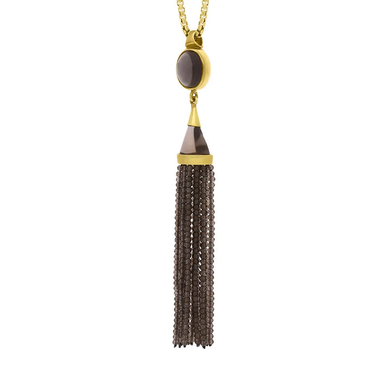 Gold Plated Sterling Silver Smokey Quartz Cascade Tassel Necklace D sold by Jura Watches product image thumbnail 2