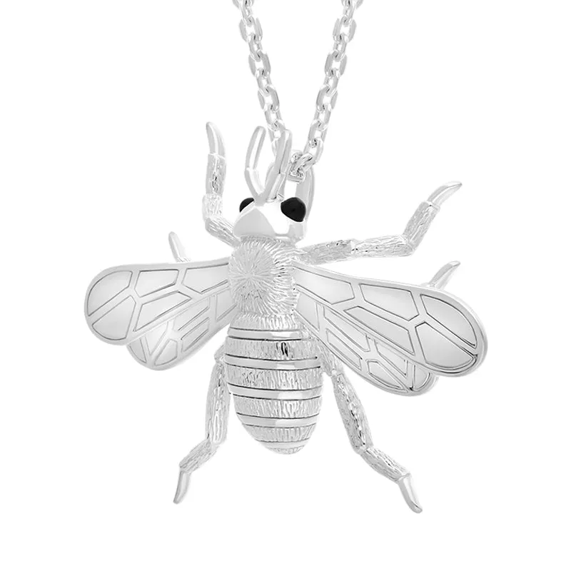 Sterling Silver Whitby Jet Large Bee Necklace sold by Jura Watches product image thumbnail 2