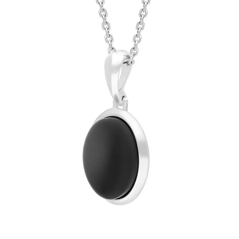 Sterling Silver Whitby Jet Oval Necklace sold by Jura Watches product image thumbnail 2