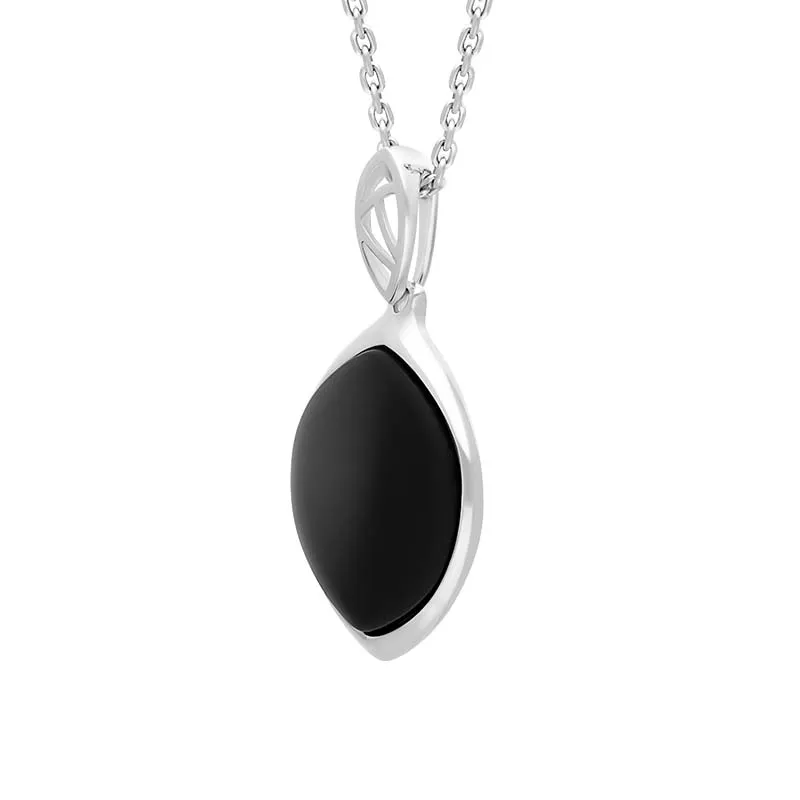 Sterling Silver Whitby Jet Wide Marquise Necklace sold by Jura Watches product image thumbnail 2