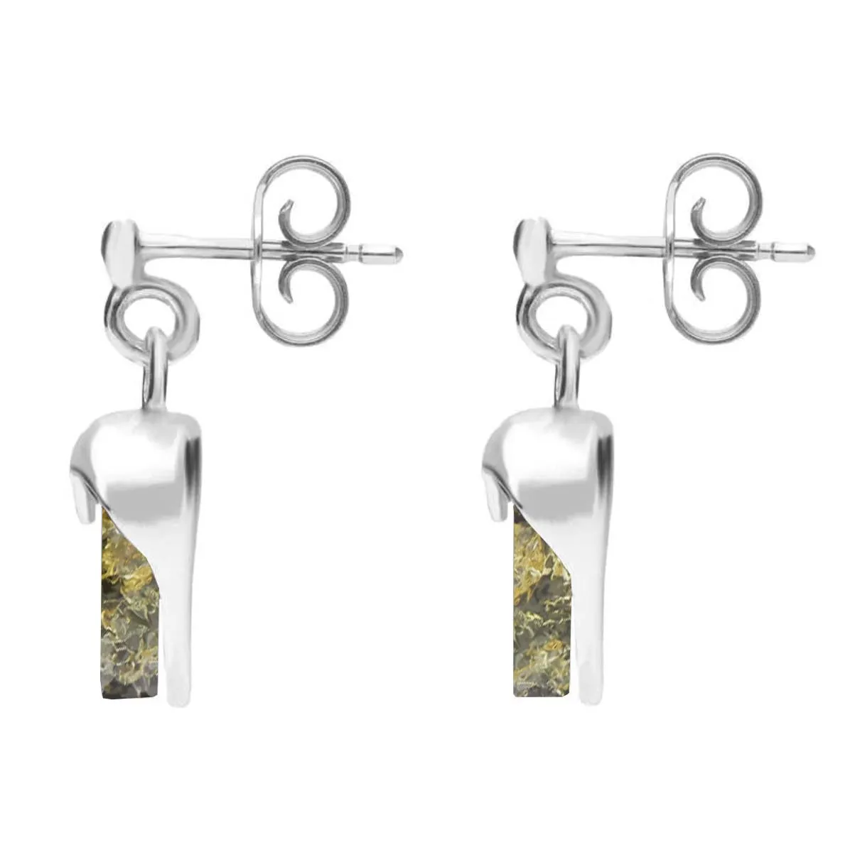 Sterling Silver Green Amber Small Heart Earrings sold by Jura Watches product image thumbnail 2