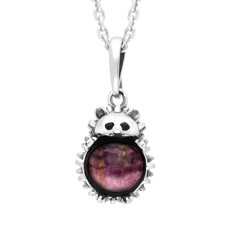 Sterling Silver Blue John Small Hedgehog Necklace sold by Jura Watches