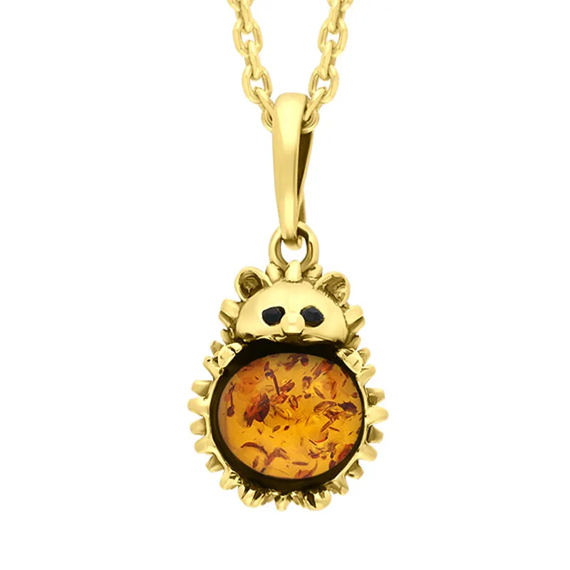 9ct Yellow Gold Amber Small Hedgehog Necklace sold by Jura Watches