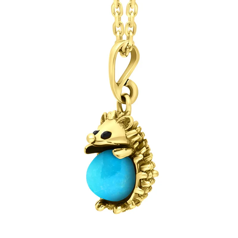 18ct Yellow Gold Turquoise Small Hedgehog Necklace sold by Jura Watches product image thumbnail 2