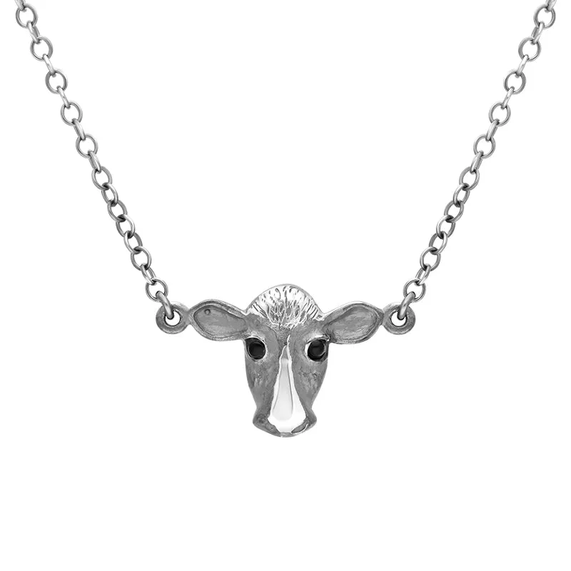 Sterling Silver Whitby Jet Single Cow Necklace sold by Jura Watches