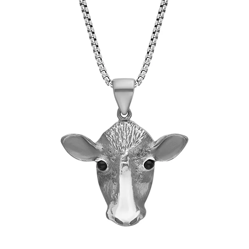 Sterling Silver Whitby Jet Large Cow Necklace sold by Jura Watches
