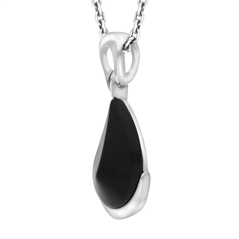 Sterling Silver Whitby Jet Curved Pear Necklace sold by Jura Watches product image thumbnail 2