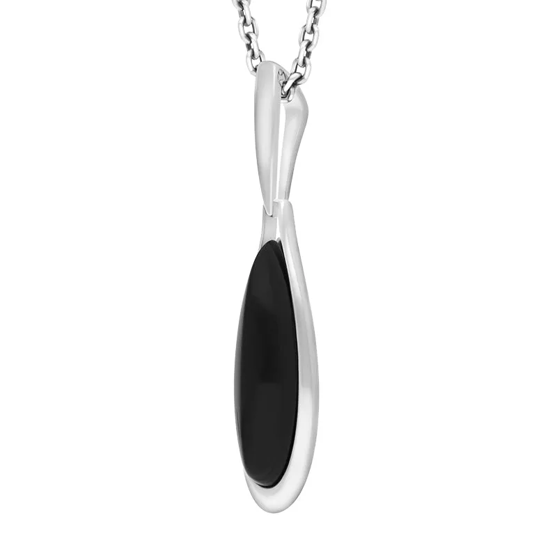 Sterling Silver Whitby Jet Long Pear Necklace sold by Jura Watches product image thumbnail 2